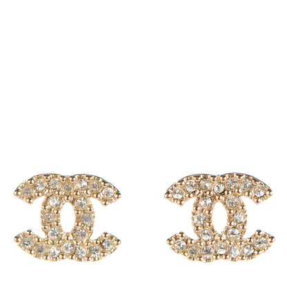 Chanel Crystal CC Earrings Gold 1 of 5