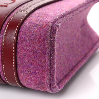 Chloe Recycled Felt Calfskin Small Woody Ribbon Tote Striking Purple 8 of 9