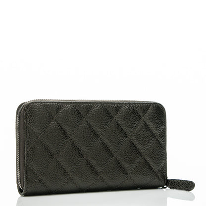 Chanel Metallic Caviar Quilted Small Zip Around Wallet Bronze 3 of 8