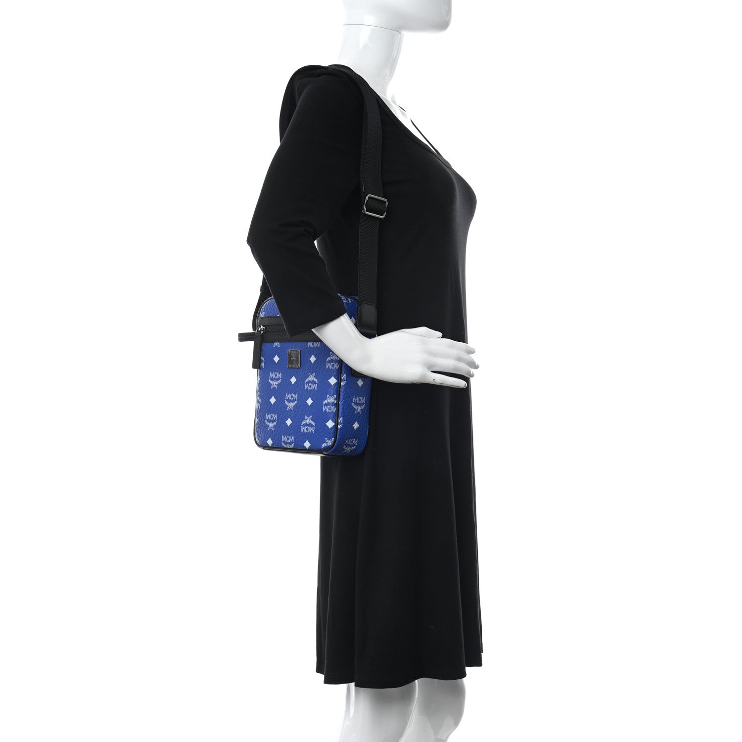 MCM Visetos Surf The Web Crossbody Blue 2 of 9