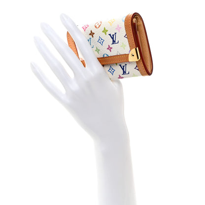 Louis Vuitton LOUIS VUITTON Monogram Multicolor Porte-Monnaie Plat Coin Purse White 2 of 7