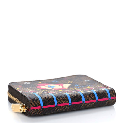 Louis Vuitton Damier Ebene 2020 Christmas Animation Roller Coaster Zippy Coin Purse Pivoine 4 of 8