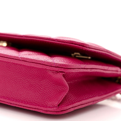 Chanel Caviar Quilted Wallet on Chain WOC Fuchsia 11 of 11