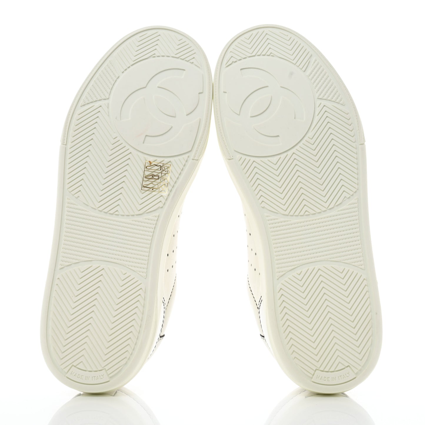 Calfskin Womens Logo Sneakers 39 White Black