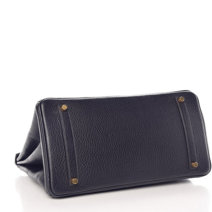 Hermes Taurillon Clemence Birkin 35 Bleu Indigo 5 of 36