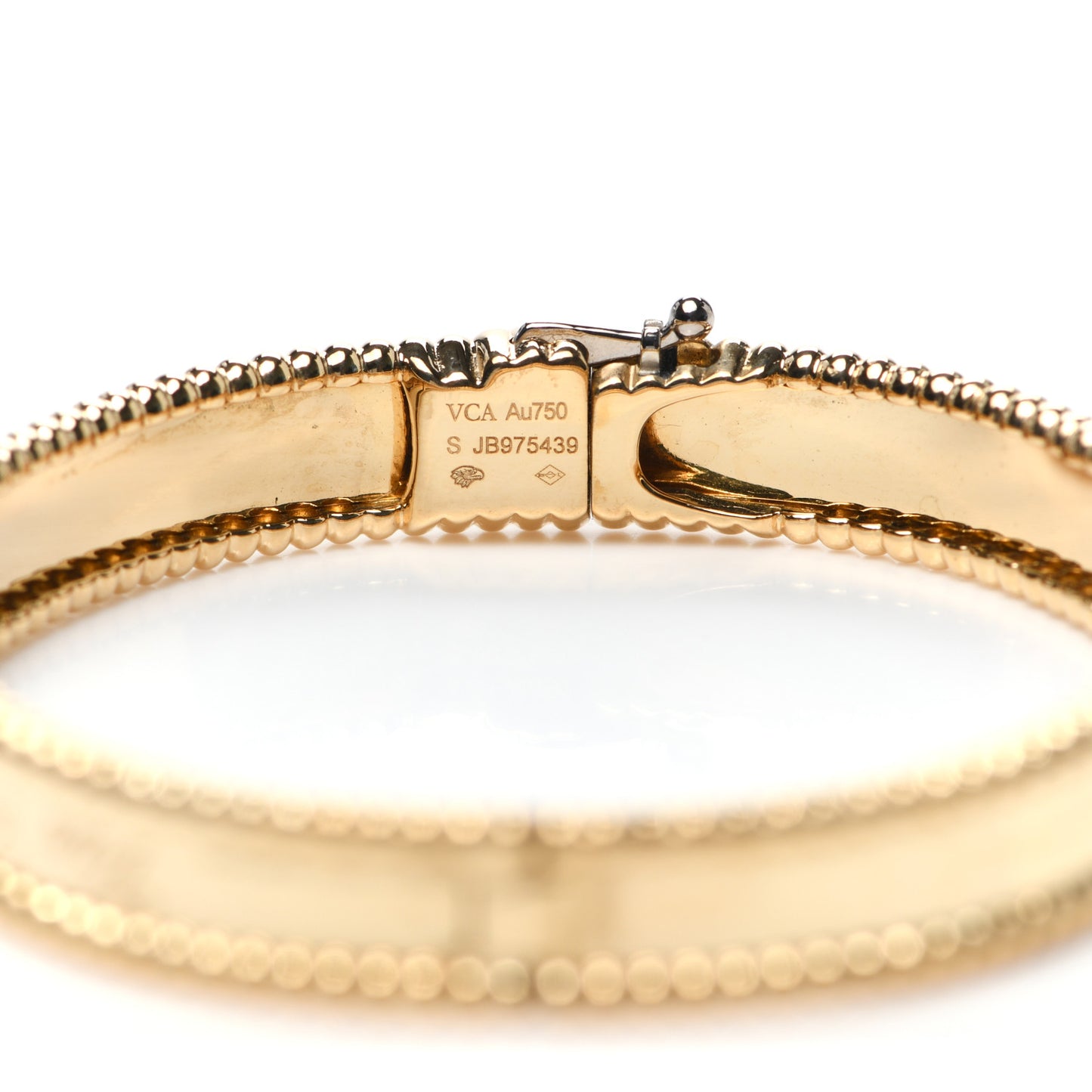 18K Yellow Gold Perlee Signature Bangle Bracelet S