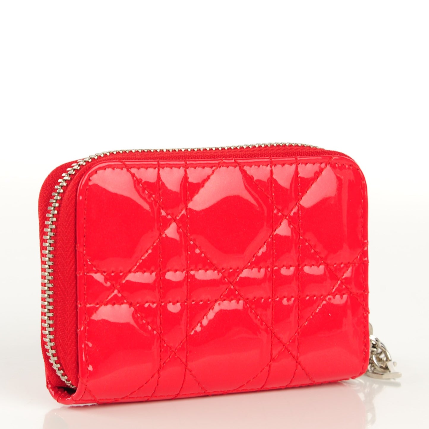 Patent Cannage Zip Coin Purse Rouge