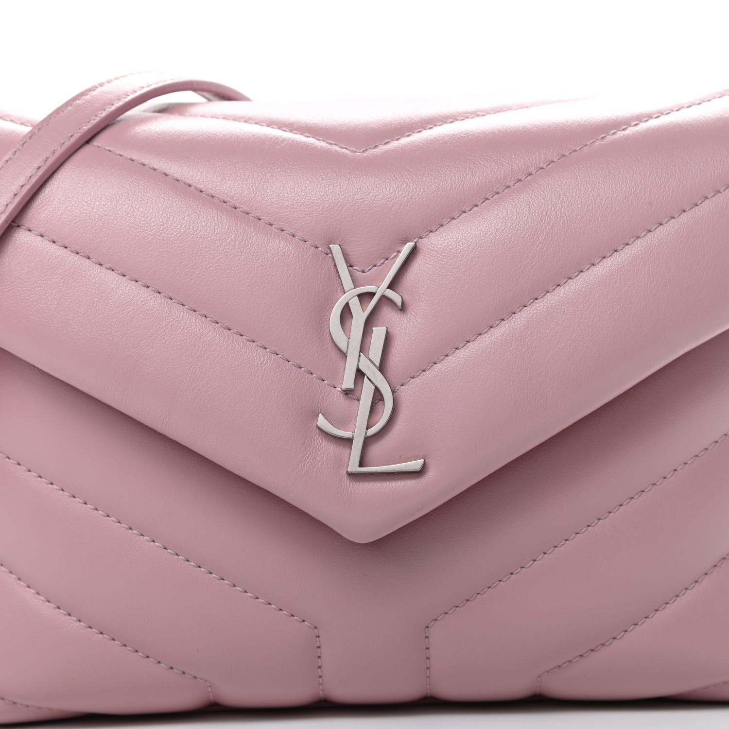 Saint Laurent Calfskin Y Quilted Monogram Toy Loulou Crossbody Bag Tender Pink 8 of 11
