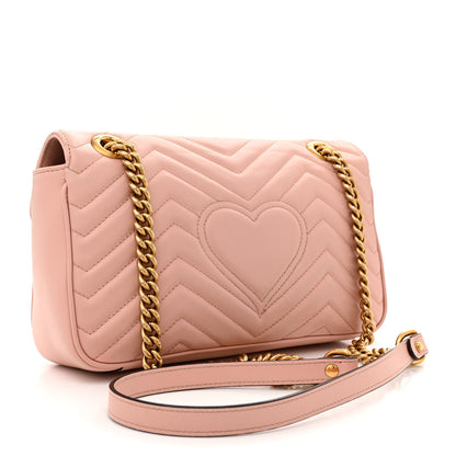 Gucci Calfskin Matelasse Small GG Marmont Shoulder Bag Perfect Pink 3 of 11