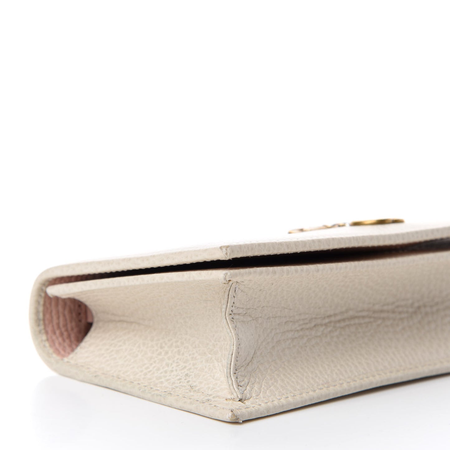Calfskin GG Marmont Bow Chain Wallet White