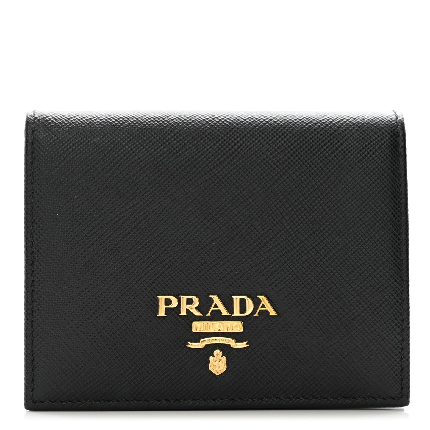 Saffiano Metal Bi-Fold Wallet Black