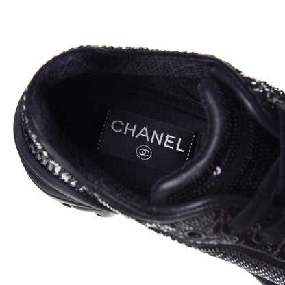 Chanel Sequin CC Sneakers 37 Black 7 of 8