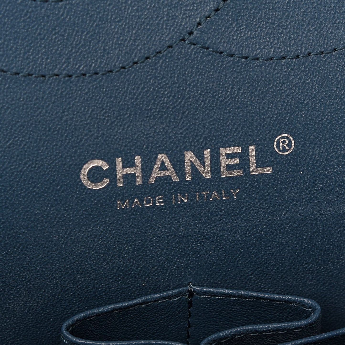 Caviar Chevron Quilted Jumbo Double Flap Blue