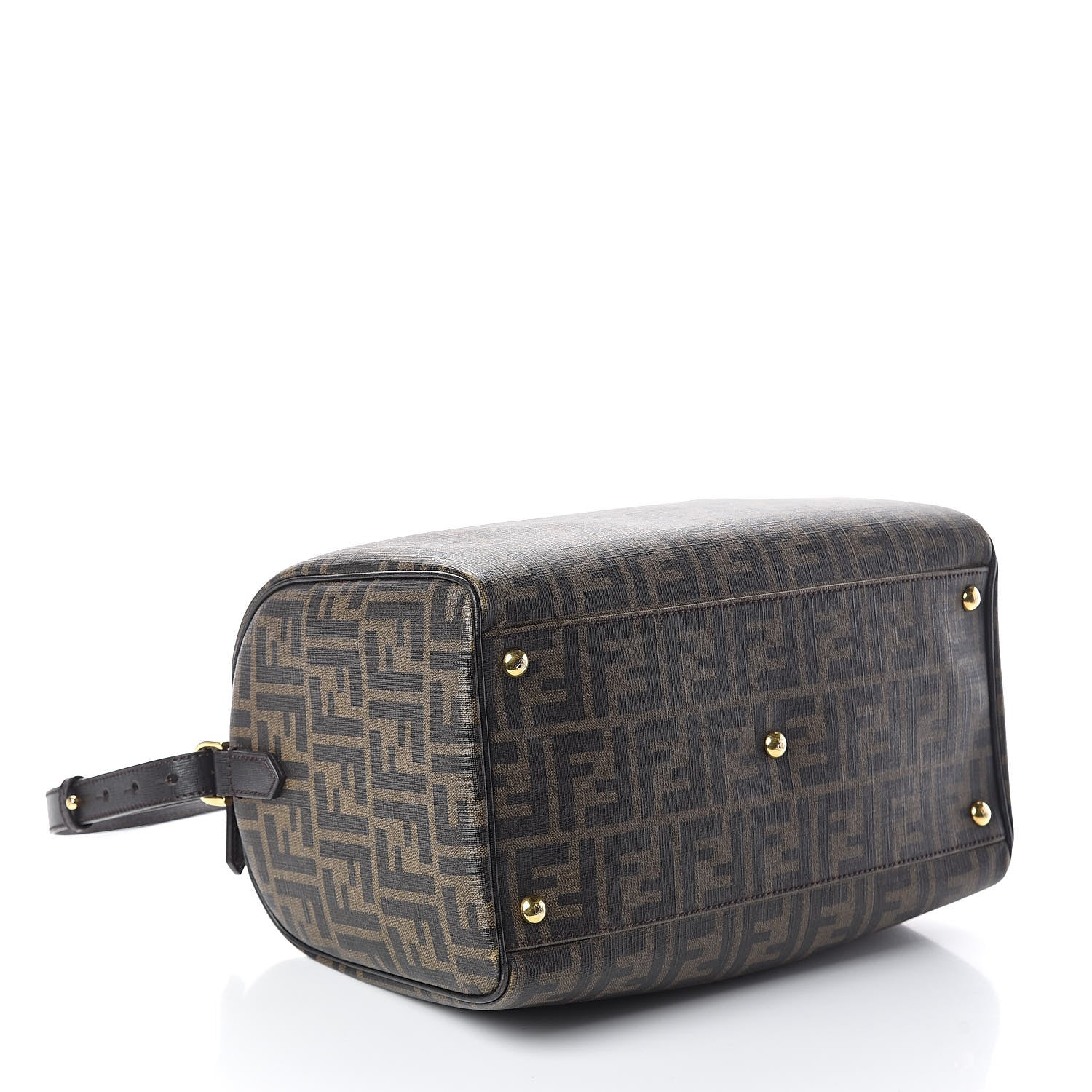 Fendi Zucca Spalmati Vitello Elite Medium Convertible Boston Satchel Tobacco Ebano 4 of 9