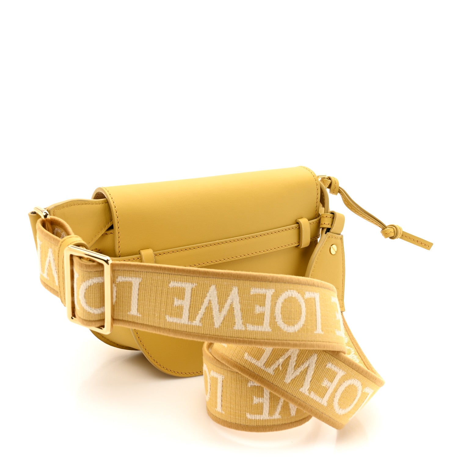Loewe Calfskin Jacquard Mini Gate Dual Bag Dark Yellow 3 of 11
