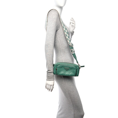 Prada Nappa Antique Multi-Pocket Shoulder Bag Green 2 of 10