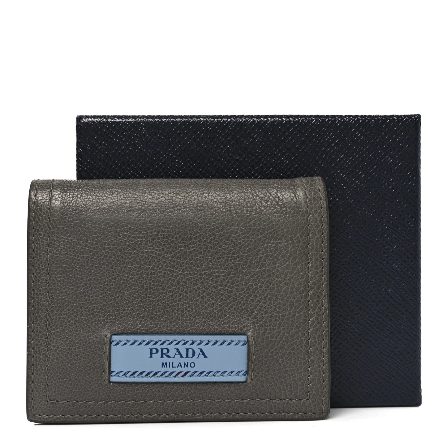Glace Calfskin City Calfskin Etiquette Compact Wallet Marine Astrale
