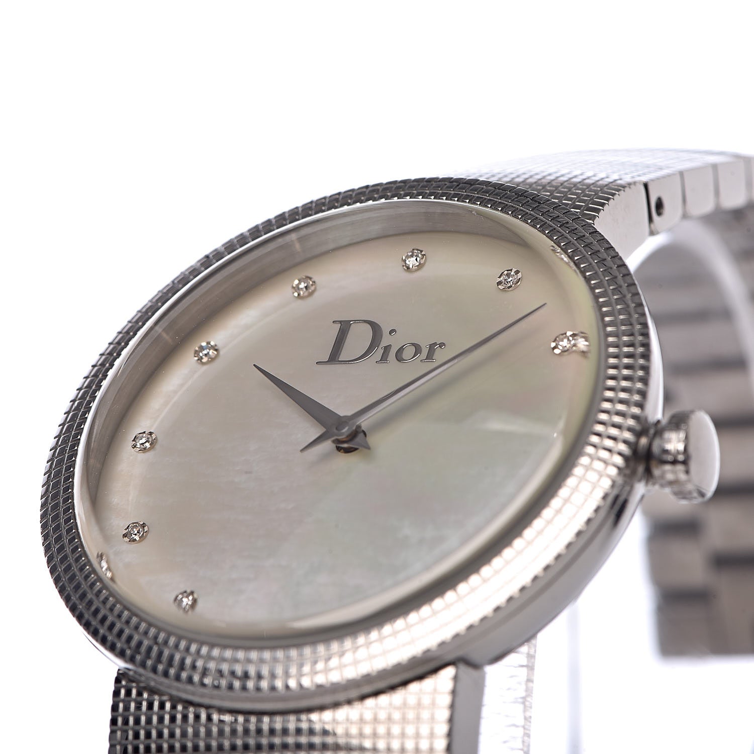 Christian Dior Stainless Steel Diamond Mother of Pearl 33mm La D De Dior Quartz Watch 8 of 10