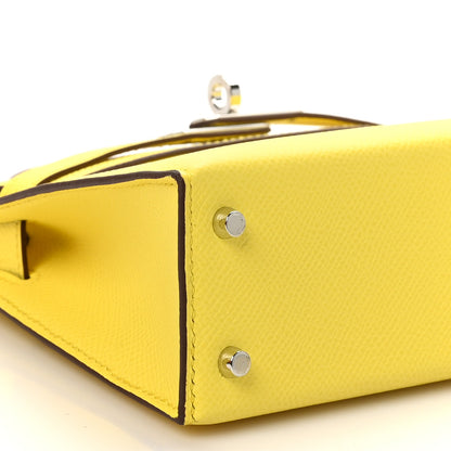 Hermes Epsom Mini Kelly Sellier 20 Jaune Citron 9 of 11