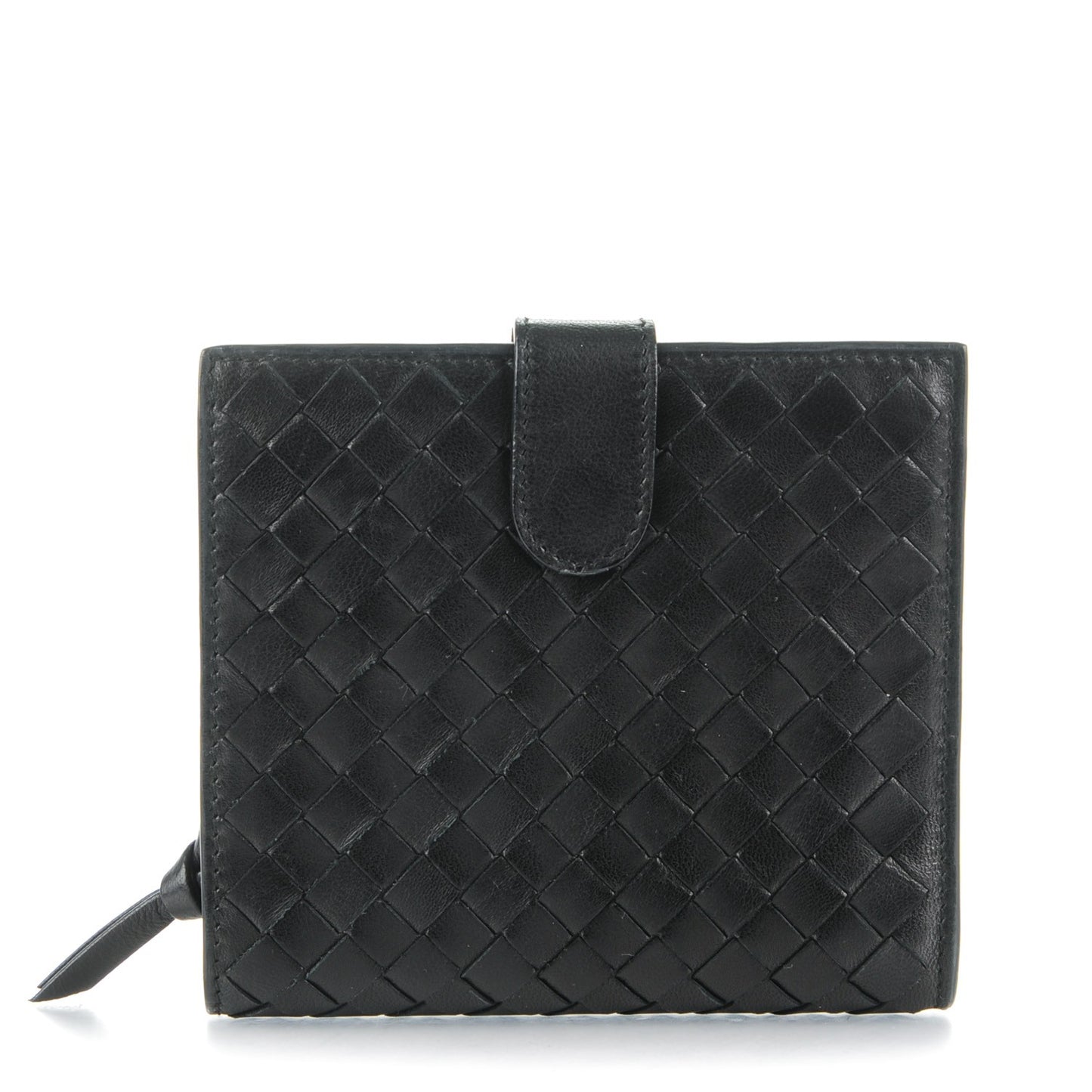 BOTTEGA VENETA Nappa Intrecciato French Flap Wallet Nero Black