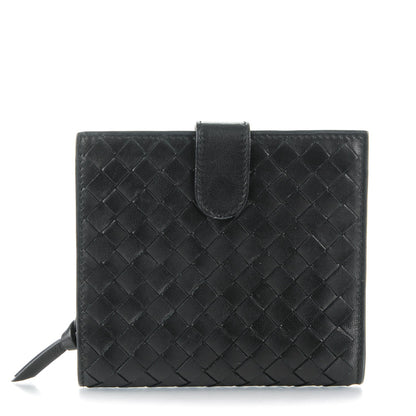 Bottega Veneta BOTTEGA VENETA Nappa Intrecciato French Flap Wallet Nero Black 1 of 8