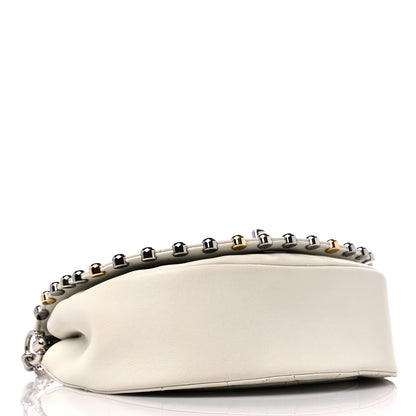 Chanel Lambskin Quilted Small Studded Bubble Flap White 4 of 12