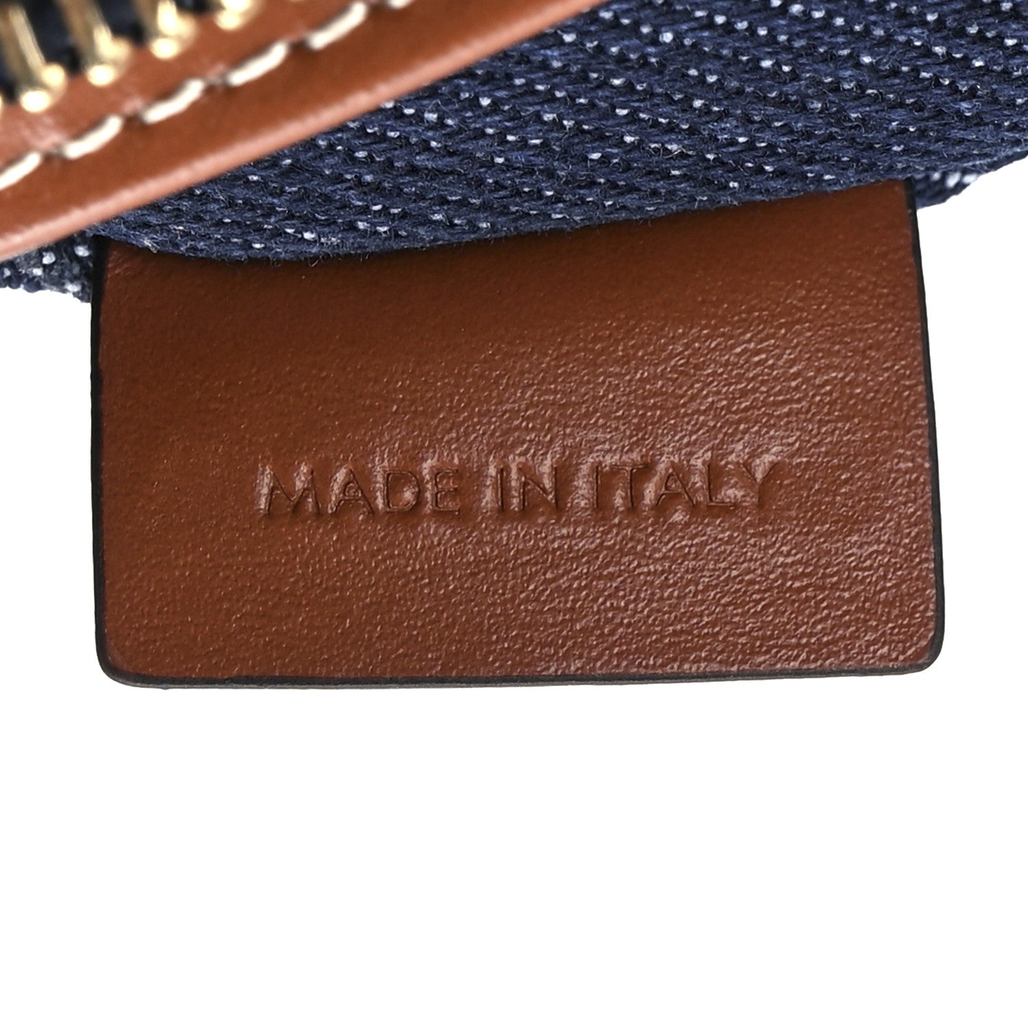 Celine Denim Ava Shoulder Bag Navy Tan 7 of 12