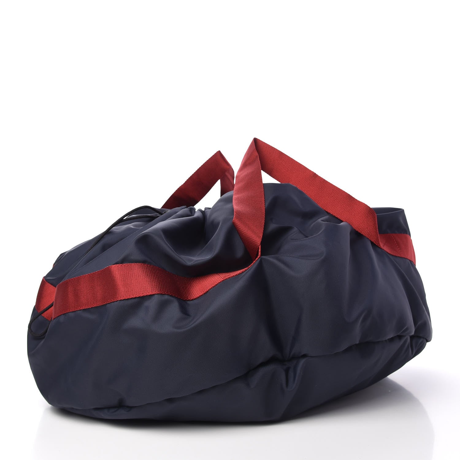 Balenciaga Textured Sport Nylon Logo Embroidered M Wheel Gym Bag Bleu Navy Rouge 3 of 9