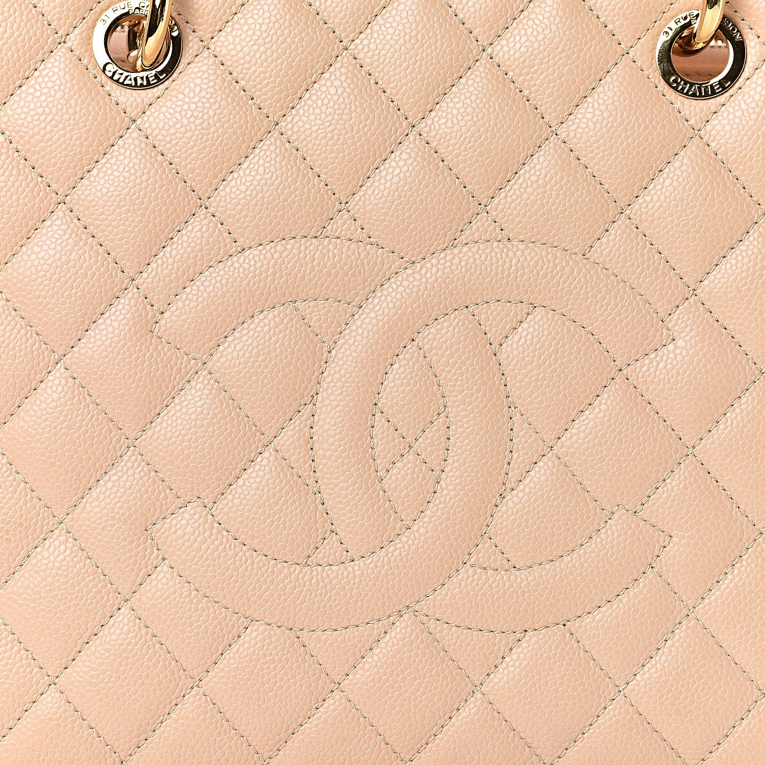 Chanel Caviar Quilted Grand Shopping Tote GST Beige Clair 10 of 11