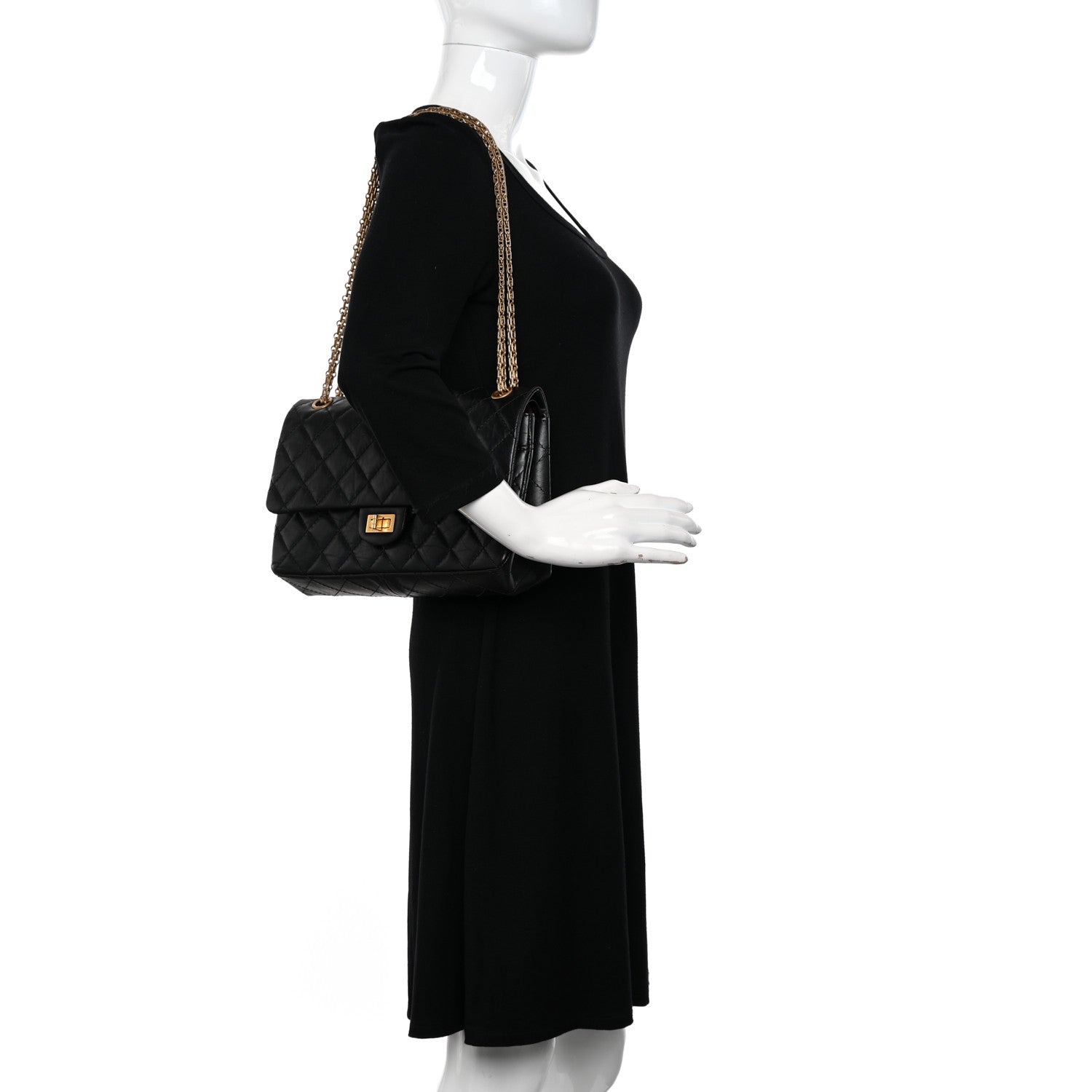 Chanel Aged Calfskin Quilted 2.55 Reissue 226 Flap Black 2 of 11