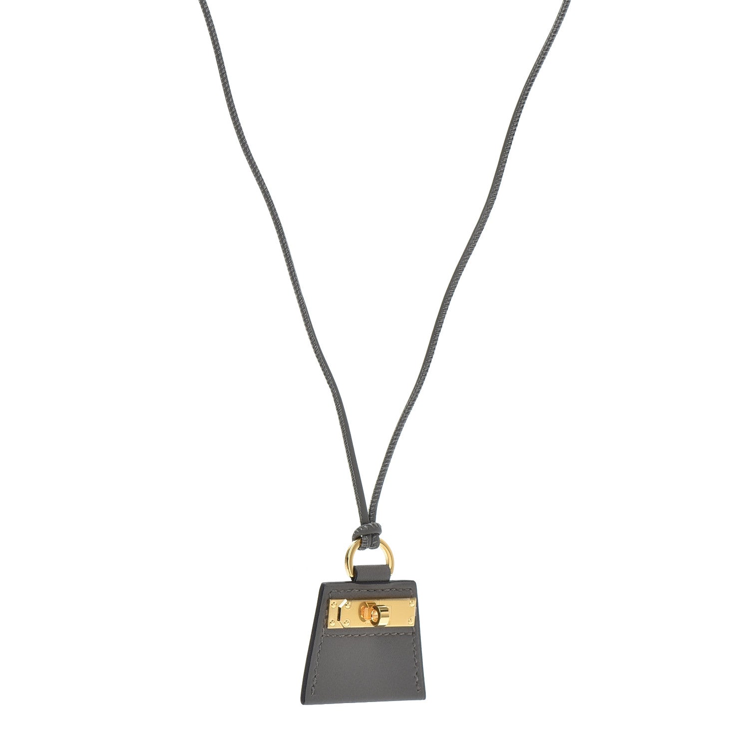 Hermes Swift Small Monpetitkelly Pendant Necklace Etain 1 of 4