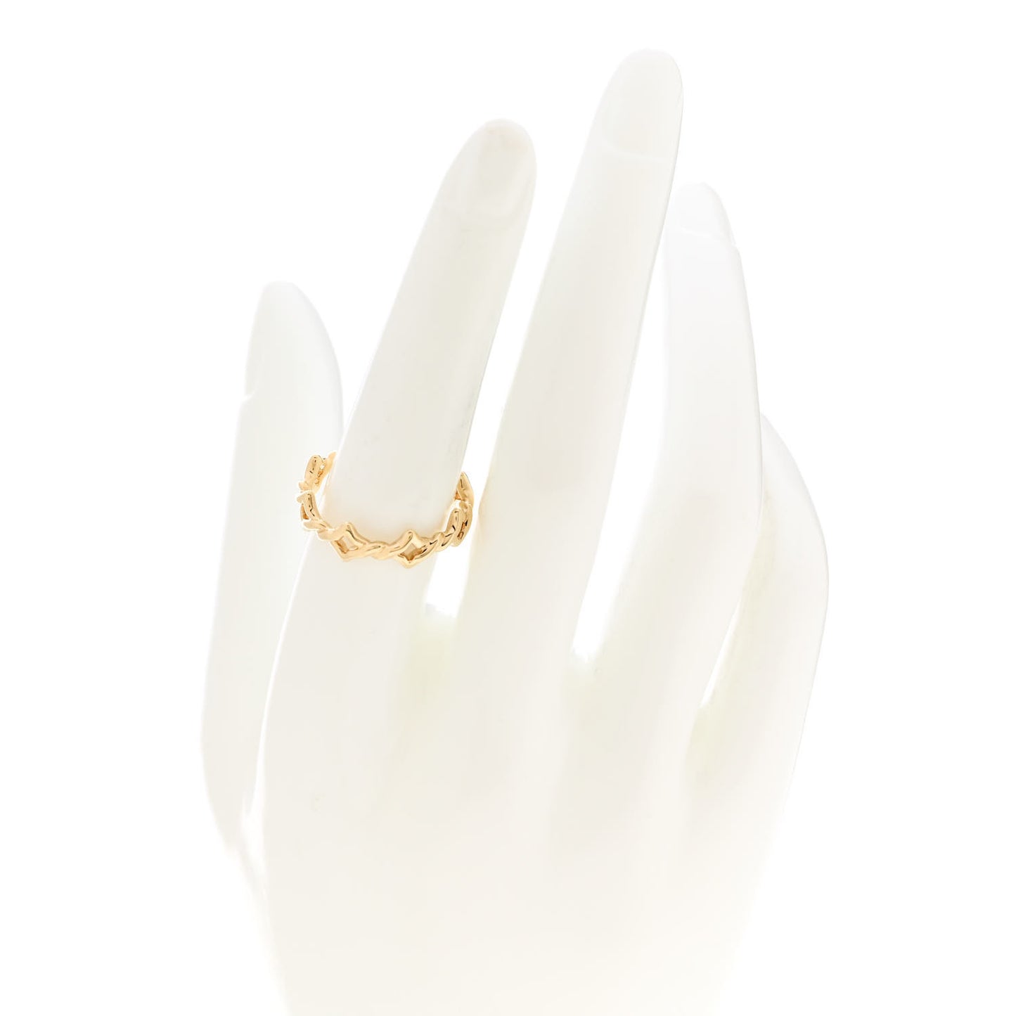 18K Yellow Gold 6mm Quatrefoil Stack Ring 56 7.75