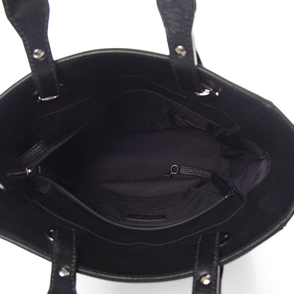 Chanel Coated Canvas Quilted Small Paris Biarritz Tote Black 5 of 10