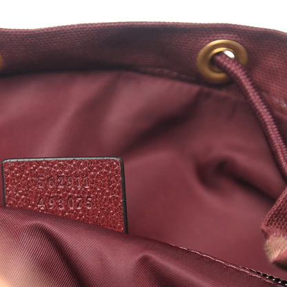 Gucci GG Monogram Script Logo Large Double Pocket Backpack Sahara Rubino Bordeaux 12 of 16