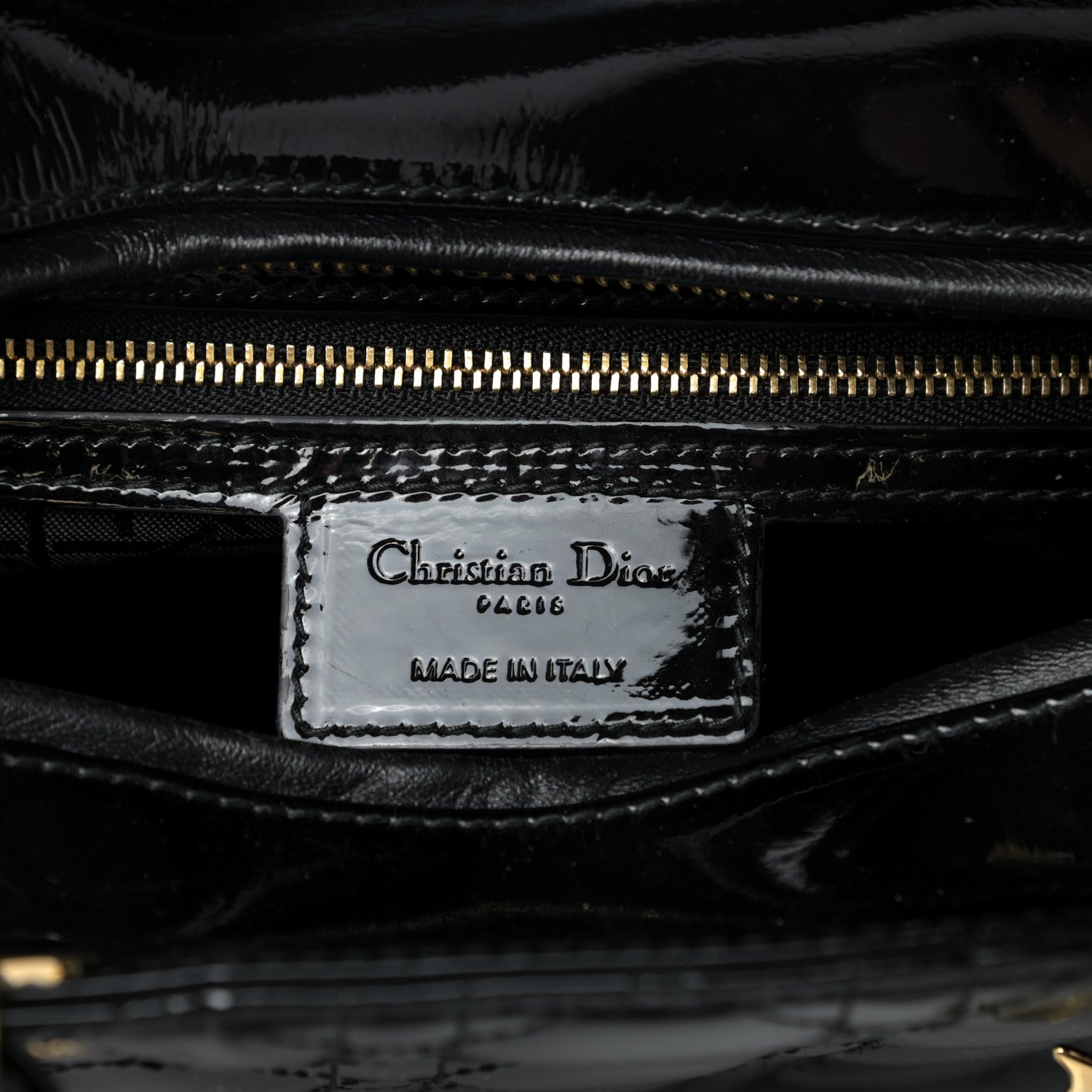 Christian Dior Patent Cannage Large Lady Dior Black 7 of 9
