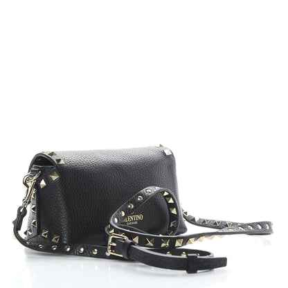 Valentino Garavani Pebbled Calfskin Mini Rockstud Crossbody Bag Black 3 of 9