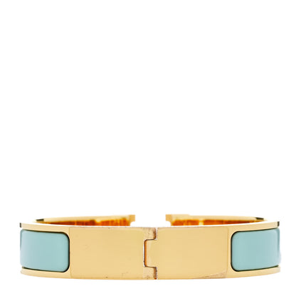 Hermes Enamel Narrow Clic Clac H Bracelet GM Vert Aqua 3 of 4