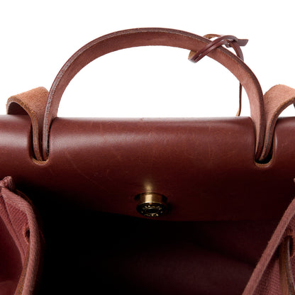 Hermes Toile Calfskin Herbag 39 GM Rouge H 13 of 20