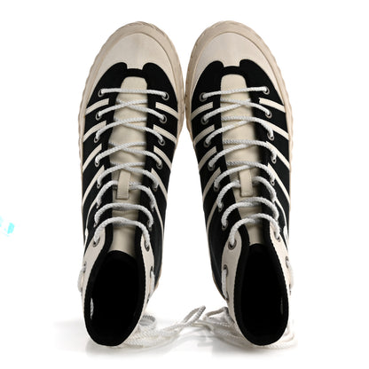 Gucci Canvas New Lace Mens Tortuga High Top Sneakers 9 Black White 2 of 14