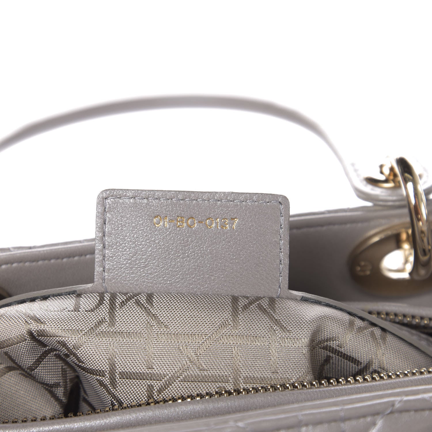 Christian Dior Pearly Lambskin Cannage Medium Lady Dior Grey 11 of 18
