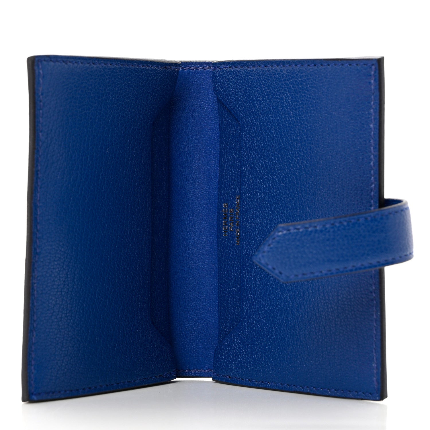Hermes Chevre Mysore Bearn Card Holder Wallet Bleu Royal 5 of 7