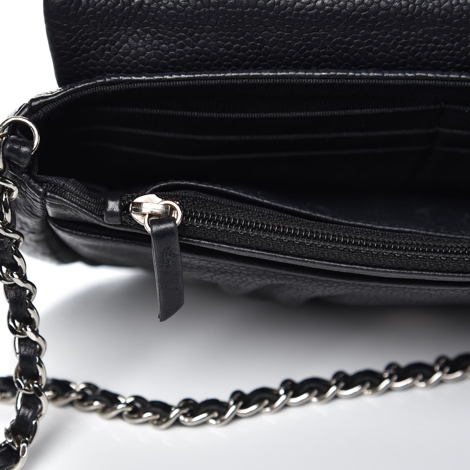 Chanel Caviar Half Moon Wallet On Chain WOC Black 10 of 15