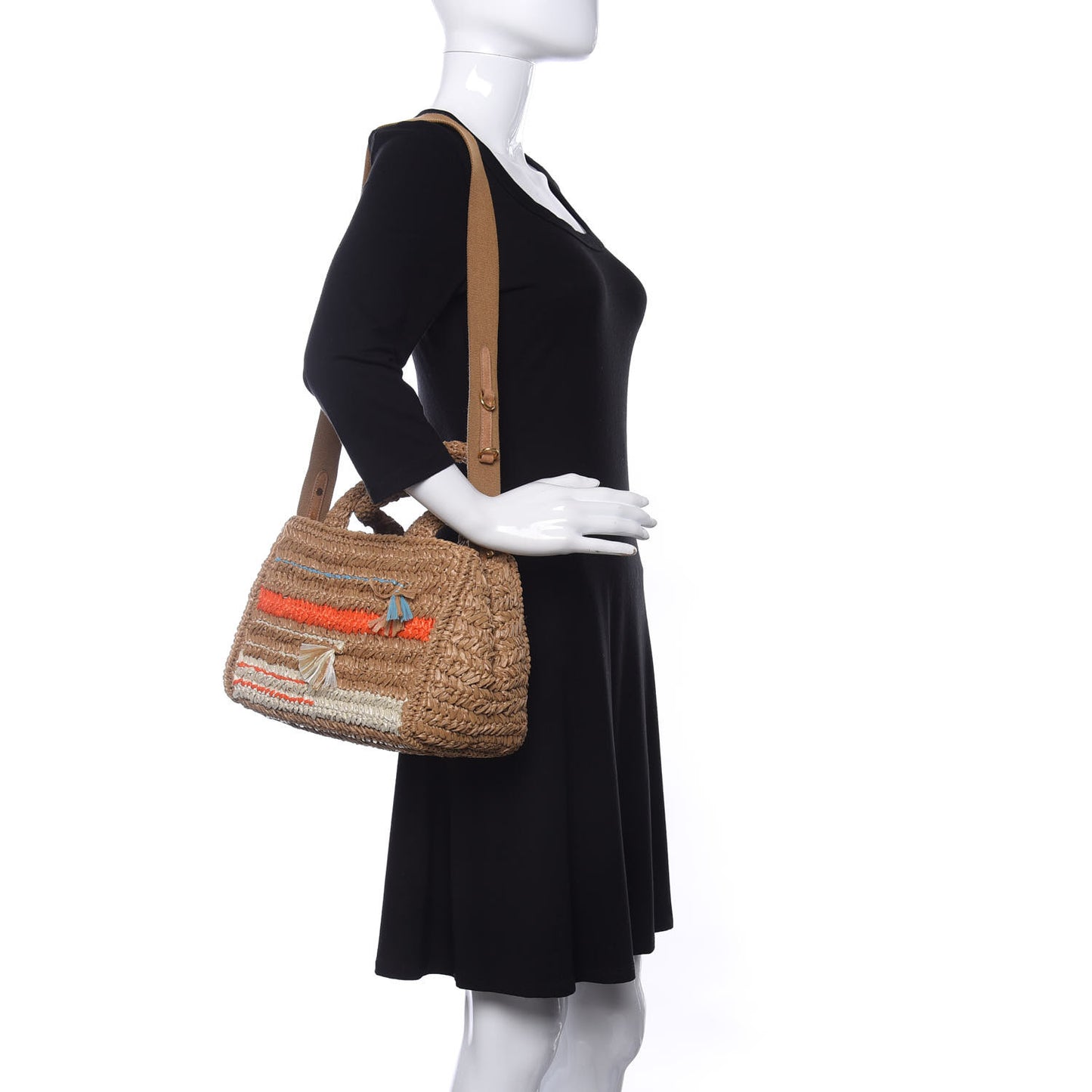 Raffia Woven Tote Naturale Caramel