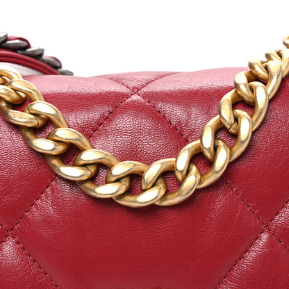 Chanel Goatskin Quilted Medium Chanel 19 Flap Red 8 of 10
