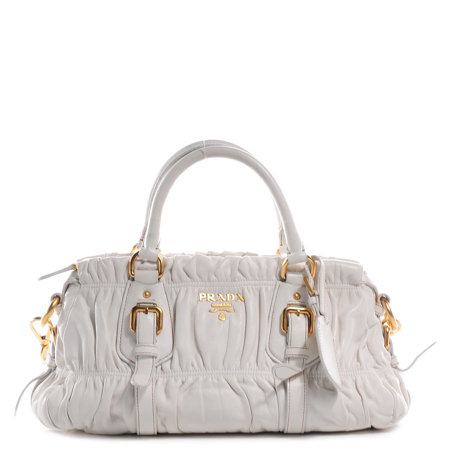 Nappa Gaufre Shopping Satchel White