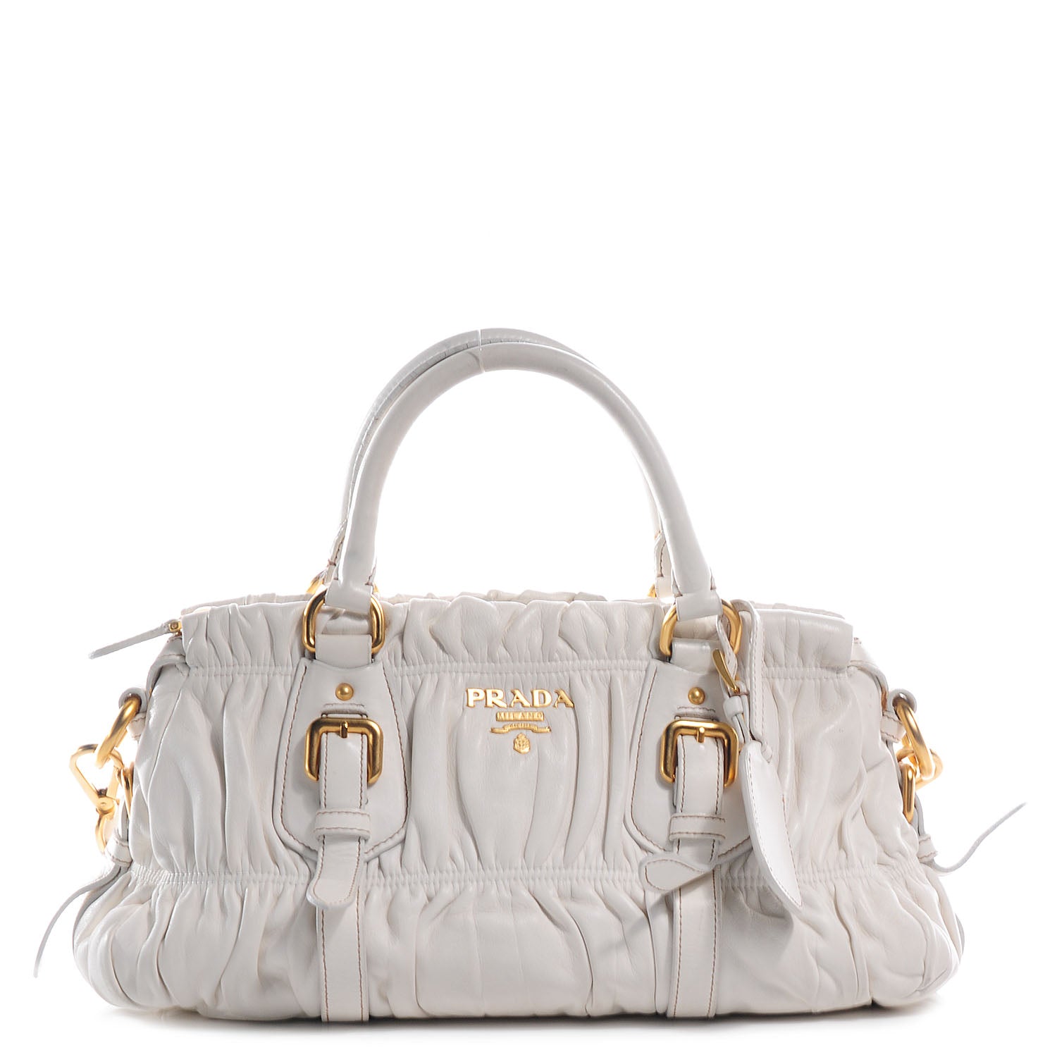 Prada Nappa Gaufre Shopping Satchel White 1 of 31