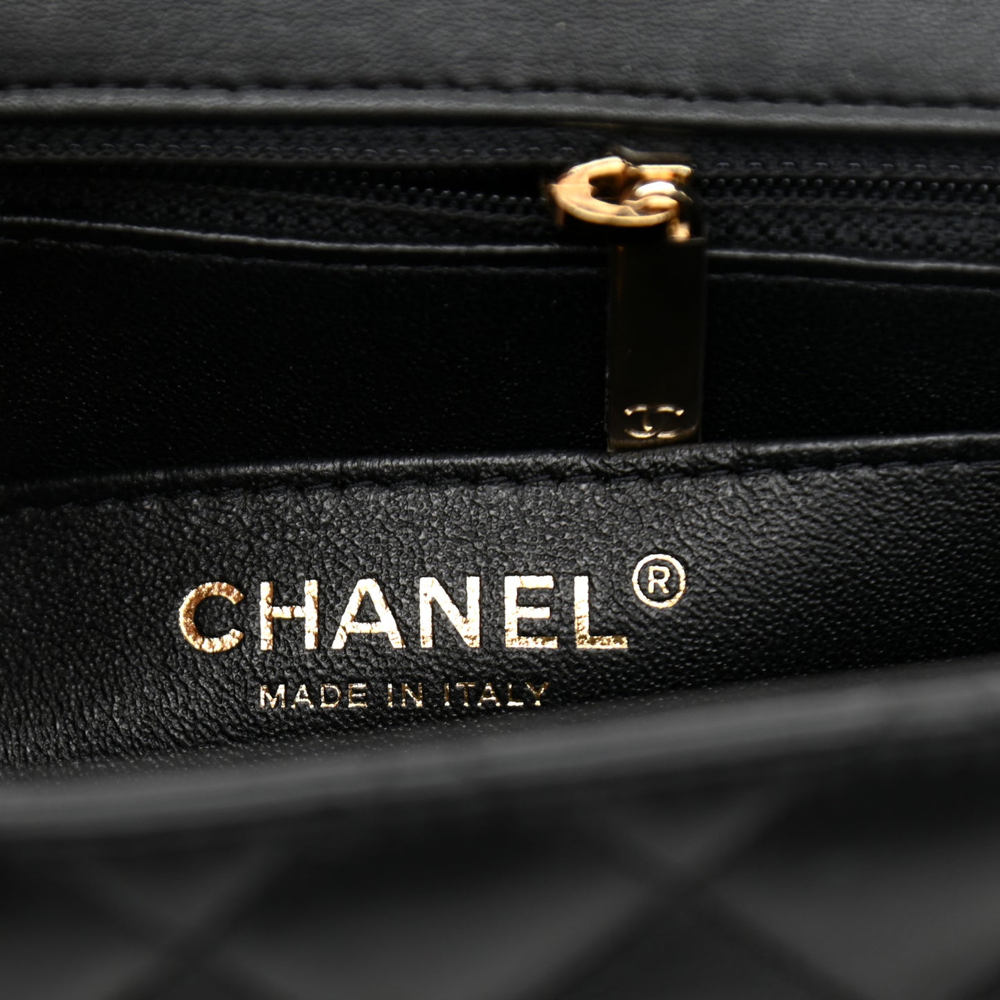 Lambskin Quilted Mini Square Flap Black