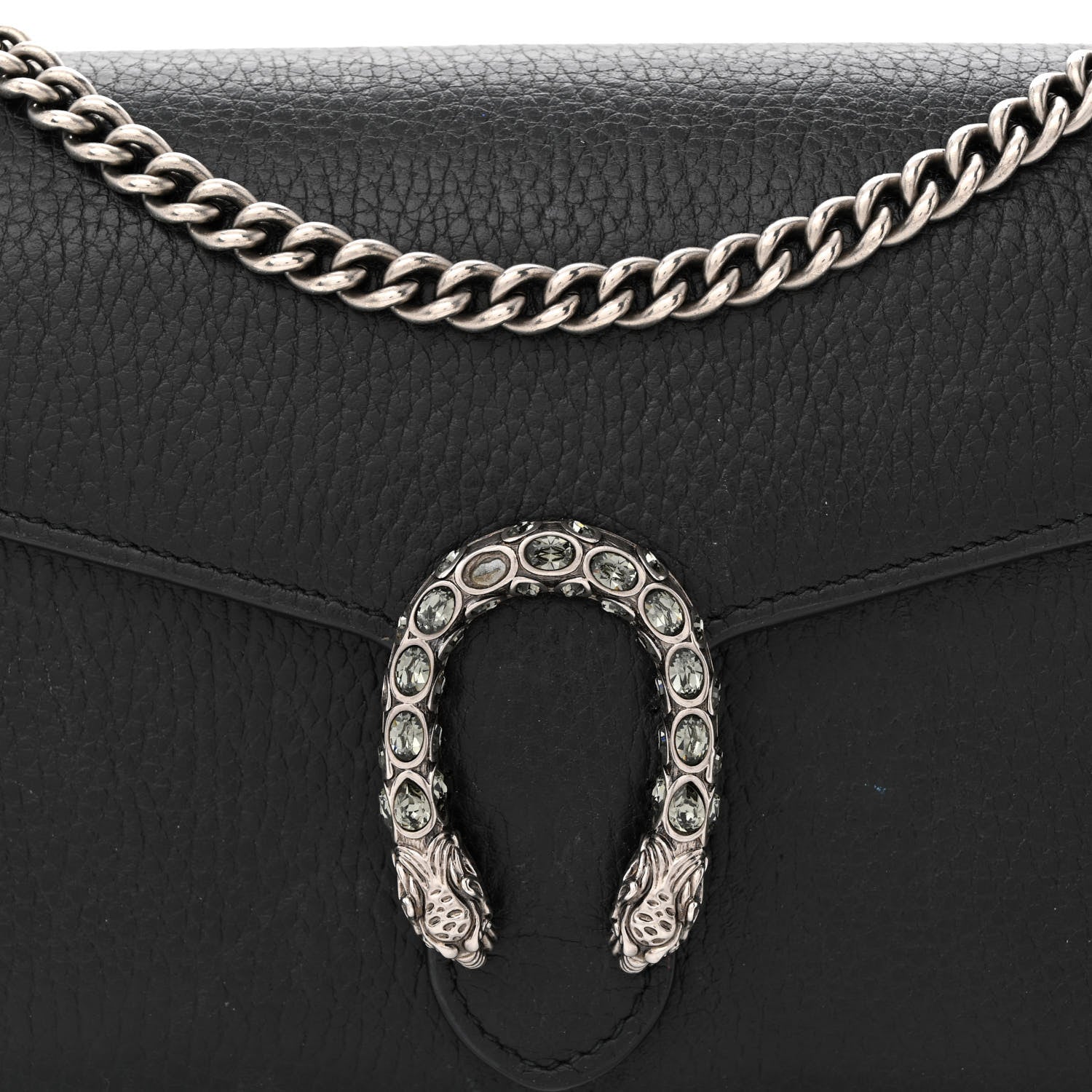 Gucci Calfskin Mini Dionysus Chain Wallet Black 8 of 15