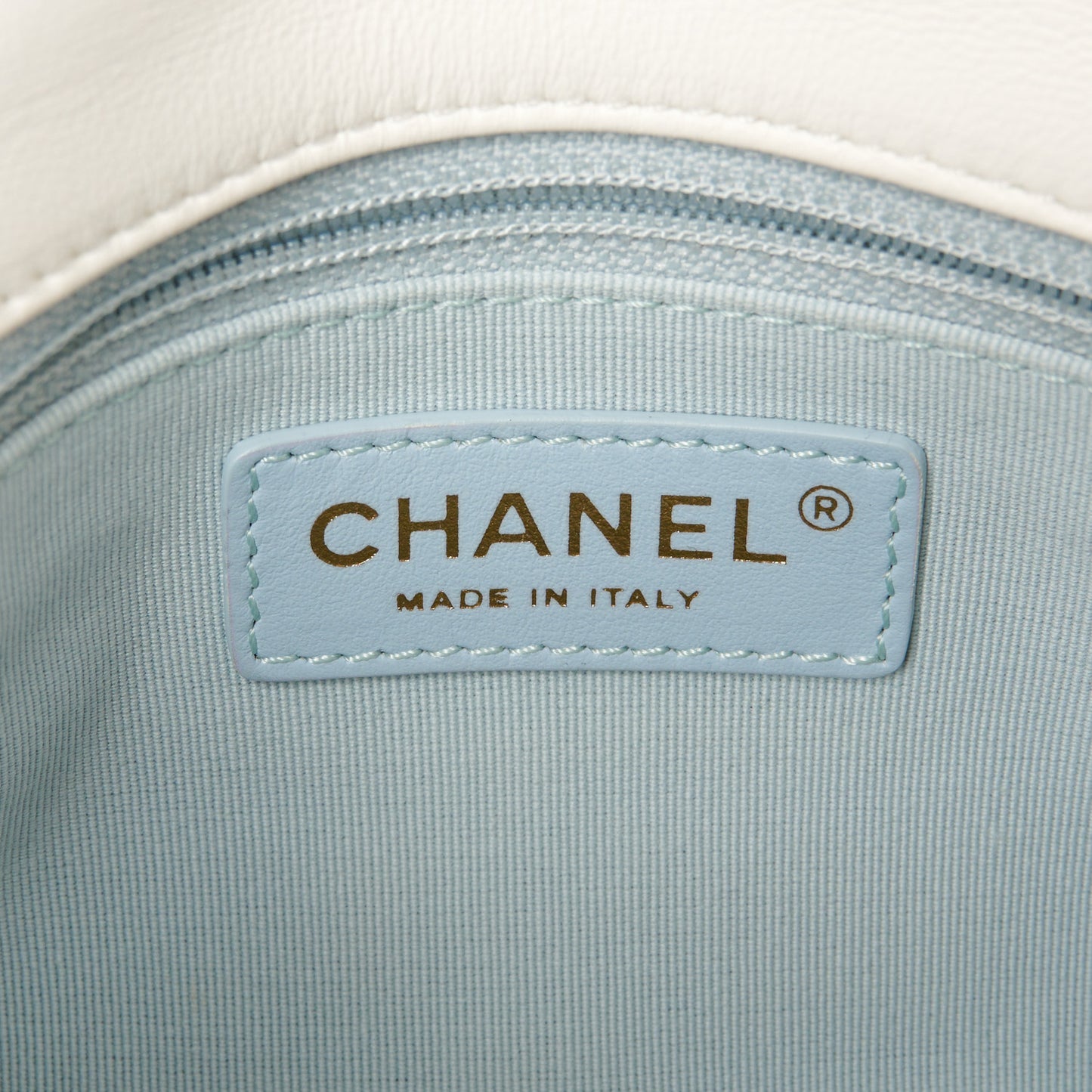 Shiny Lambskin Quilted Pearl Twist Mini Square Flap White