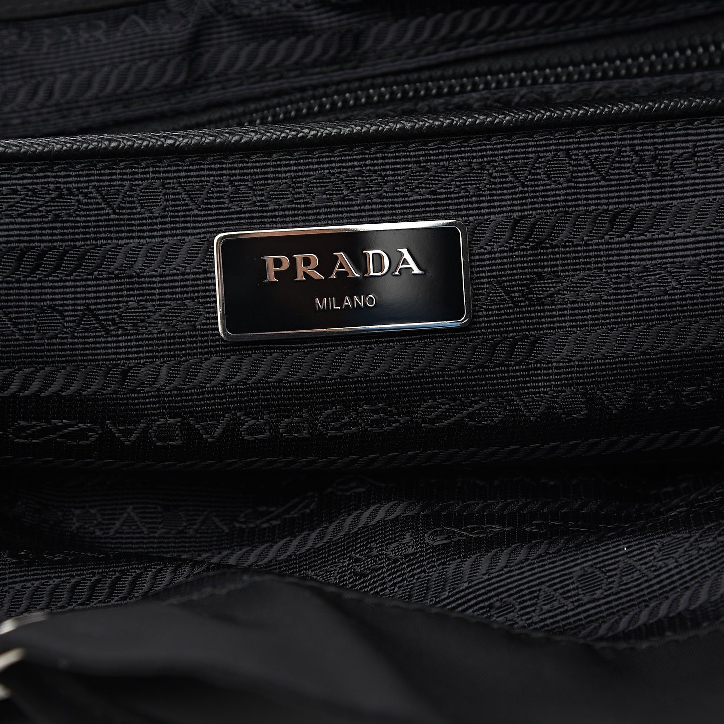 Nylon Vela Saffiano Backpack Black